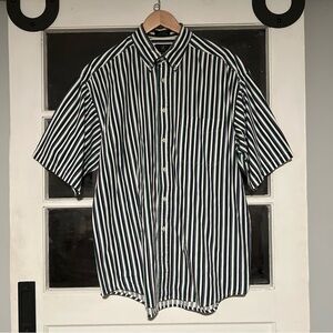 Vintage Club Room Men's Large Multicolor Striped Button Down Short Sleeve Shirt